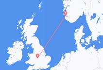 Vluchten van Stavanger, Noorwegen naar Birmingham, Engeland