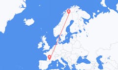 Flights from Kiruna, Sweden to Toulouse, France
