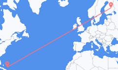 出发地 巴哈马克魯克德島 (巴哈馬)目的地 芬兰库奥皮奥的航班