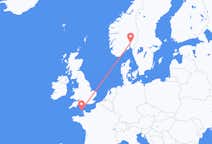 Flyg från Alderney, Guernsey till Oslo, Norge
