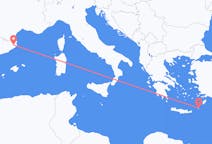 スペインのジローナから、ギリシャのカルパトス島までのフライト