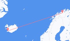 Fly fra byen Alta, Norge til byen Reykjavik, Island