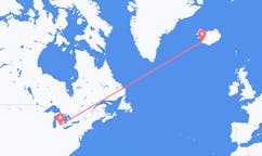 Flyg från Lansing, USA till Reykjavik, Island