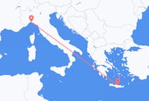 ギリシャのイラクリオンからから、イタリアのジェノヴァまでのフライト