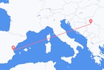 出发地 塞尔维亚出发地 贝尔格莱德目的地 西班牙巴倫西亞的航班
