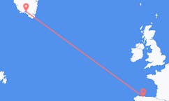 그린란드 나르사크에서 출발해 스페인 산티아고 델 몬테까지(으)로 가는 항공편