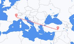 Vluchten van Grenoble, Frankrijk naar Adiyaman, Turkije
