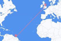 Flyreiser fra Paramaribo, Surinam til Nottingham, England