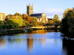Photo of Worcester Cathedral and the River Severn, Worcester, Worcestershire, England.