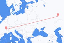 Flyrejser fra Samara, Rusland til Lyon, Frankrig
