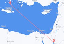 ヨルダンのから アカバ、ギリシャのへ サントリーニ島フライト