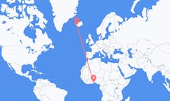 Fly fra byen Lomé, Togo til byen Reykjavik, Island