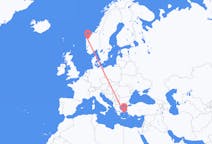 ノルウェーのから サンダネ、ギリシャのへ ミコノス島フライト