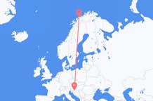 Vluchten van Tromsö, Noorwegen naar Zagreb, Kroatië