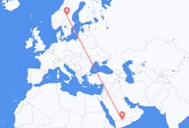 Flights from Sharurah, Saudi Arabia to Sveg, Sweden
