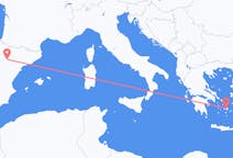 Flyg från Naxos, Grekland till Zaragoza, Spanien