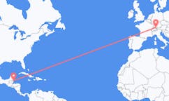 Flyreiser fra Caye Caulker, Belize til Friedrichshafen, Tyskland