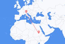 Flyg från Khartoum, Sudan till Verona, Italien