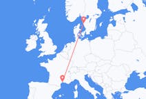 Flyg från Montpellier, Frankrike till Göteborg, Sverige