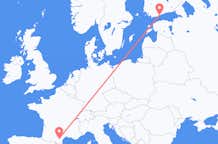 Flyrejser fra Carcassonne, Frankrig til Helsinki, Finland