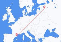 Flights from Pskov, Russia to Girona, Spain