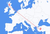 Flights from Isparta, Turkey to Glasgow, the United Kingdom