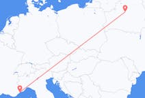 Flyg från Minsk, Vitryssland till Nice, Frankrike