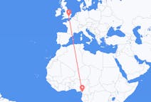 Flyg från Douala, Kamerun till London, England