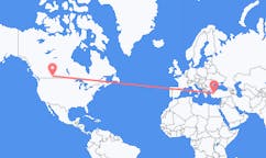 캐나다 메디신 햇에서 출발해 터키 쿠타히아(Kütahya)로(으)로 가는 항공편