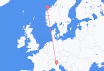 ノルウェー、 オーレスンから、ノルウェー、ヴェローナへ行きのフライト