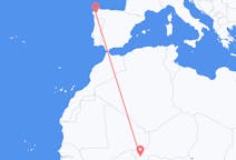 Flyg från Niamey till Santiago de Compostela