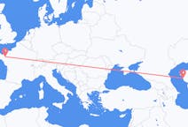 Flyreiser fra Aktau, Kasakhstan til Rennes, Frankrike