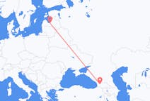 Vluchten van Koetaisi, Georgië naar Riga, Pescara, Letland