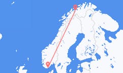 Vluchten van Kristiansand naar Sørkjosen