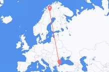 Vluchten van Kiruna, Zweden naar Istanboel, Turkije