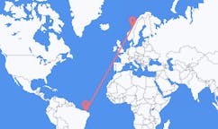 Flyg från Fortaleza, Brasilien till Rørvik, Norge