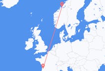 Flights from Bordeaux, France to Ørland, Norway
