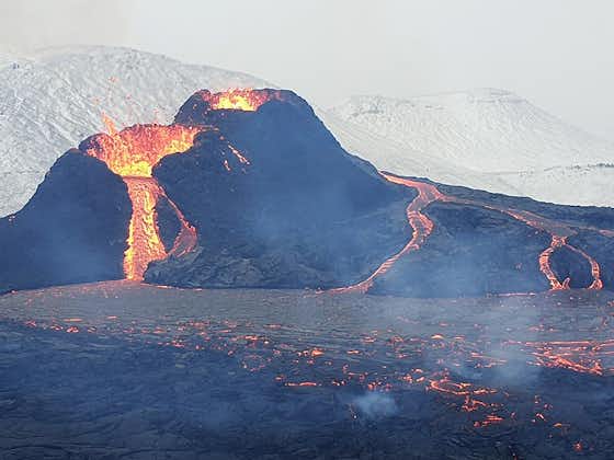 photo of view Geldingadalir eruption near Fagradalsfjall, 24 March 2021, Iceland