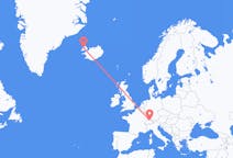 Fly fra Zürich til Ísafjörður