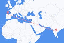 Flyg från Hyderabad, Indien till Santiago del Monte, Spanien