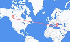 Flights from Dawson Creek, Canada to Icaria, Greece