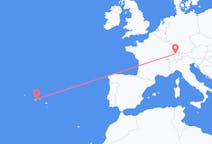 Vluchten van São Jorge, Portugal naar Zürich, Zwitserland