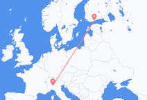 Flyg från Helsingfors, Finland till Milano, Italien