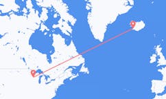 Flights from the city of Eau Claire, the United States to the city of Reykjavik, Iceland