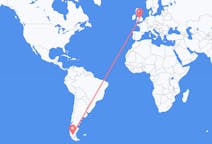Flyreiser fra Puerto Natales, Chile til Birmingham, England