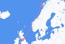 Flyreiser fra Leknes, Norge til Manchester, England