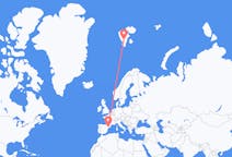 Vols de Lérida, Espagne vers Svalbard, Svalbard et Jan Mayen