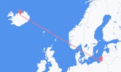 Vols depuis la ville de Kaliningrad vers la ville d'Akureyri