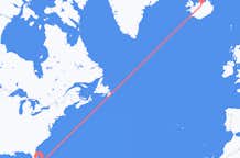 Flyrejser fra Miami, USA til Akureyri, Island