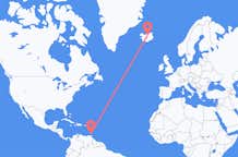 Flyrejser fra St George's, Grenada til Akureyri, Island